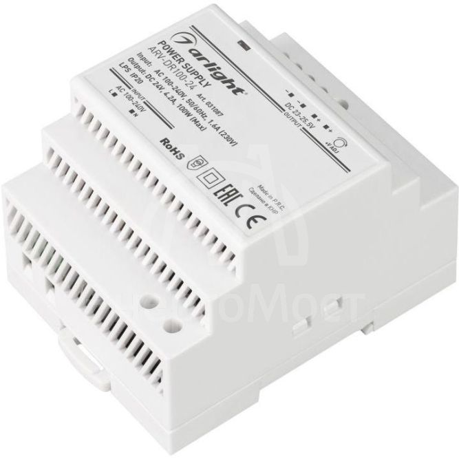 Блок питания ARV-DR100-24 24В 4.2А 100Вт IP20 DIN-рейка Arlight 031087