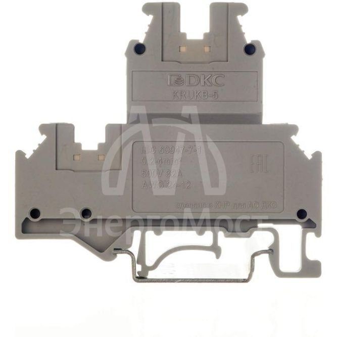 Клемма двухуровневая винтовой зажим 4 точки подключения 4кв.мм сер. DKC KRUKB-5