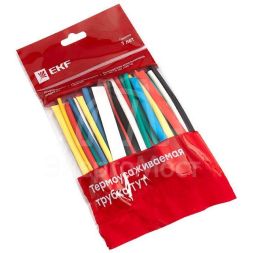 Набор трубок термоусадочных ТУТ 3/1.5; 4/2; 5/2.5; 6/3; 8/4 (6 цветов по 5шт 100мм) PROxima EKF tut-n-3-r