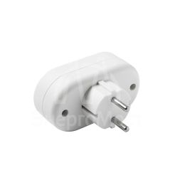 Разветвитель 2-м плоский с заземл. 16А 3500Вт 250В бел. DОМТОК 2653