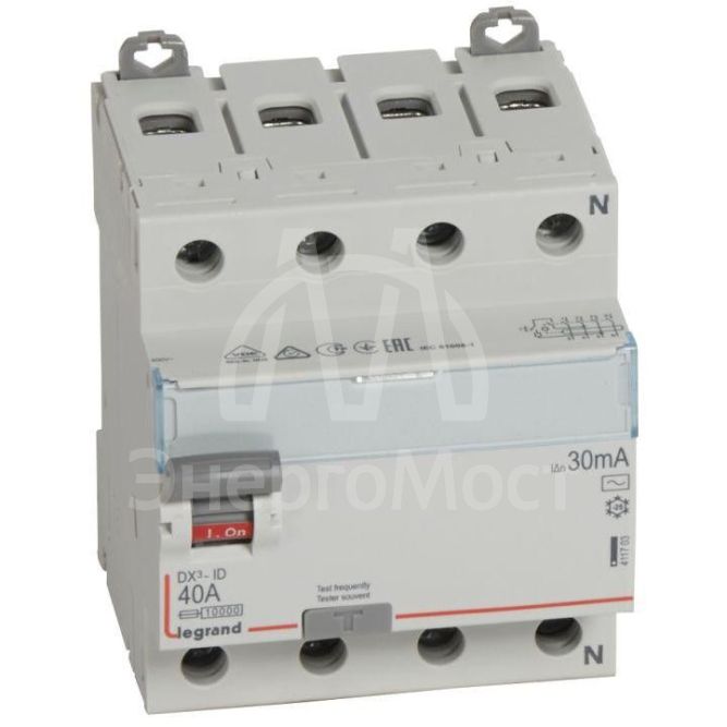 Выключатель диф. тока 4п 40А 30мА тип AC DX3 Leg 411703