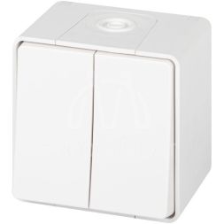 Выключатель Эксперт 11-1504-01 двойн. IP55 10АХ-250В ОУ бел. Эра Б0063257