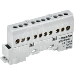 Шина L &amp;quot;фаза&amp;quot; изол. на универс. держ. 6х9-10-Ср TEKFOR IEK TF-NN10-10-KL-K03