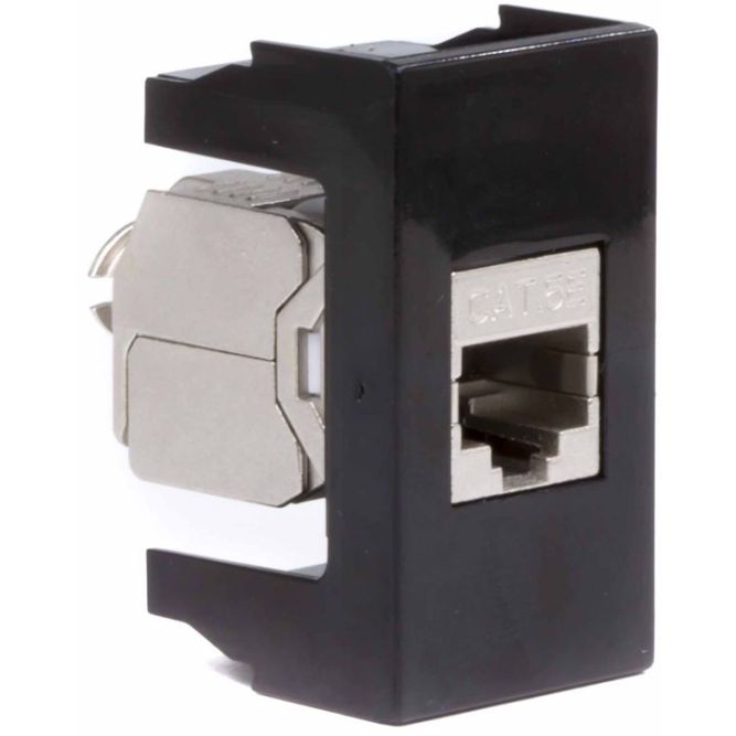 Розетка компьютерная 1-м 1мод. Viva RJ45 кат.5E экранир. черн. DKC 45248