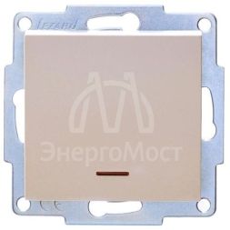 Механизм выключателя1кл. СП с индик. VESNA кремов. LEZARD 742-0388-111