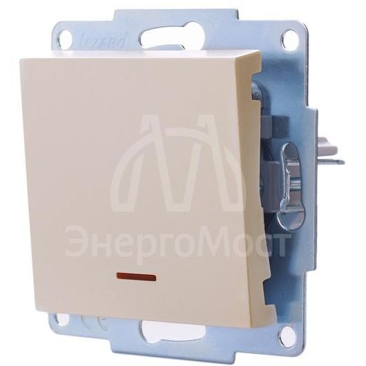 Механизм выключателя1кл. СП с индик. VESNA кремов. LEZARD 742-0388-111