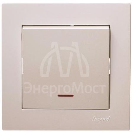 Механизм выключателя1кл. СП с индик. VESNA кремов. LEZARD 742-0388-111