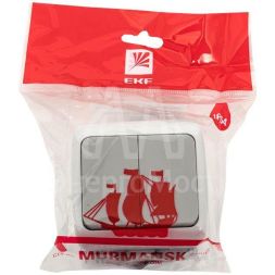 Выключатель 2-кл. ОП Мурманск 10А IP54 сер. EKF EFV10-023-30-54