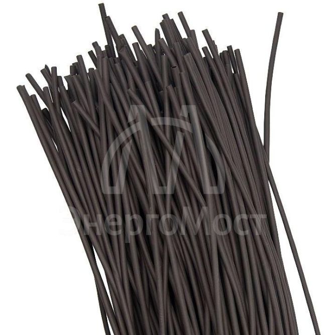 Трубка термоусадочная ТУТ нг 2/1 черн. 1м (уп.200шт) PROxima EKF tut-2-b-1m
