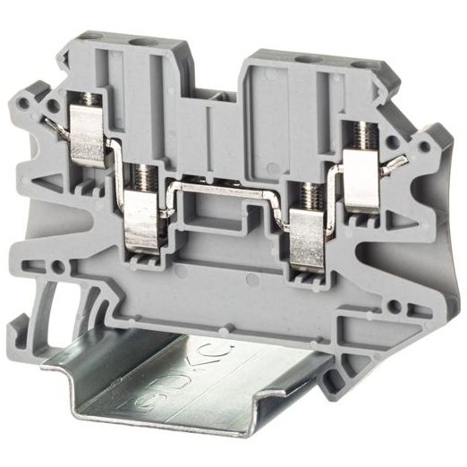 Клемма проходная винтовой зажим 4 точки подключения 2.5кв.мм сер. DKC TUR-2.5-QUATTRO