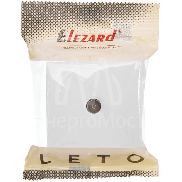 Розетка TV 1-мест. LETO оконечная бел. LEZARD 752-0200-130