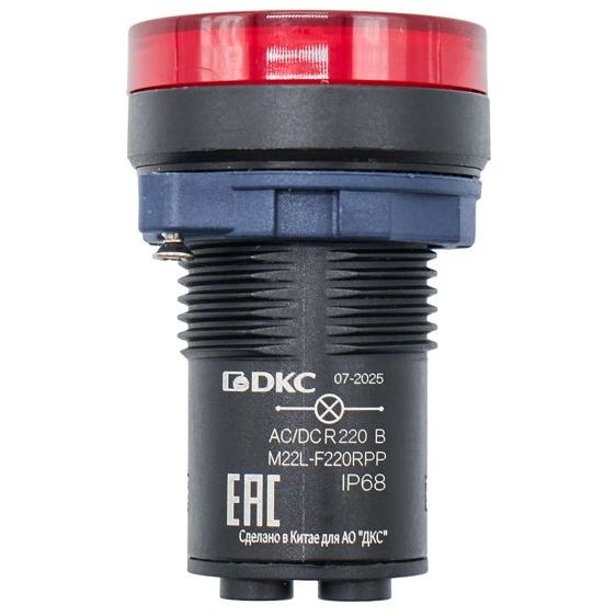 Индикатор сигнальный со встроенным диодом 220В красн. DKC M22L-F220RPP