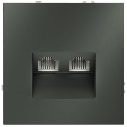 Розетка компьютерная 2-м СП S70 RJ45 + RJ45 кат.6 механизм титан Voltum VLS060206