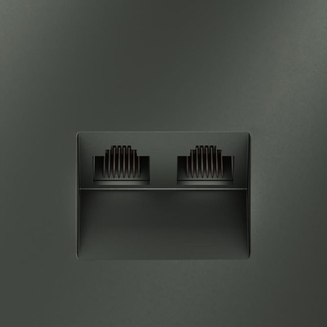 Розетка компьютерная 2-м СП S70 RJ45 + RJ45 кат.6 механизм титан Voltum VLS060206