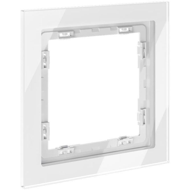 Рамка 1-м S70 стеклян. бел. Voltum VLS110101