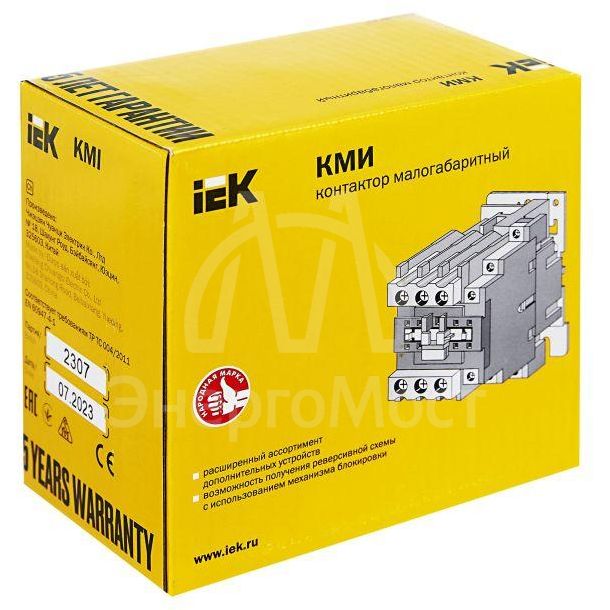 Контактор КМИ-35012 50А 230В/АС3 1НО IEK KKM31-050-230-11