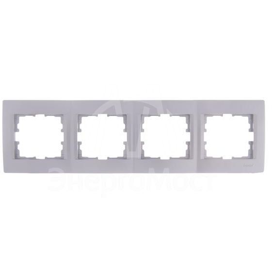 Рамка 4-м Karina горизонт. матов. серебр. LEZARD 707-4300-149