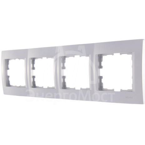 Рамка 4-м Karina горизонт. матов. серебр. LEZARD 707-4300-149