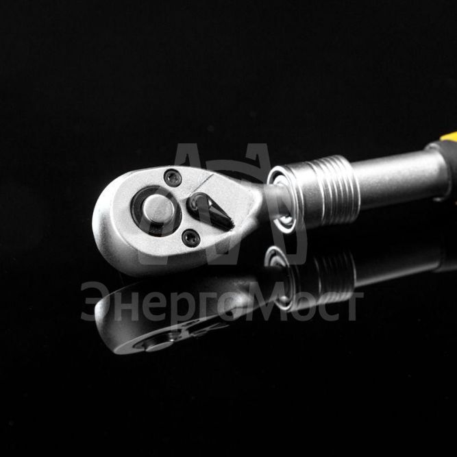 Ключ телескопический трещоточный 1/4 162-210мм CrV двухкомпонентн. рукоятка Kranz KR-12-8413