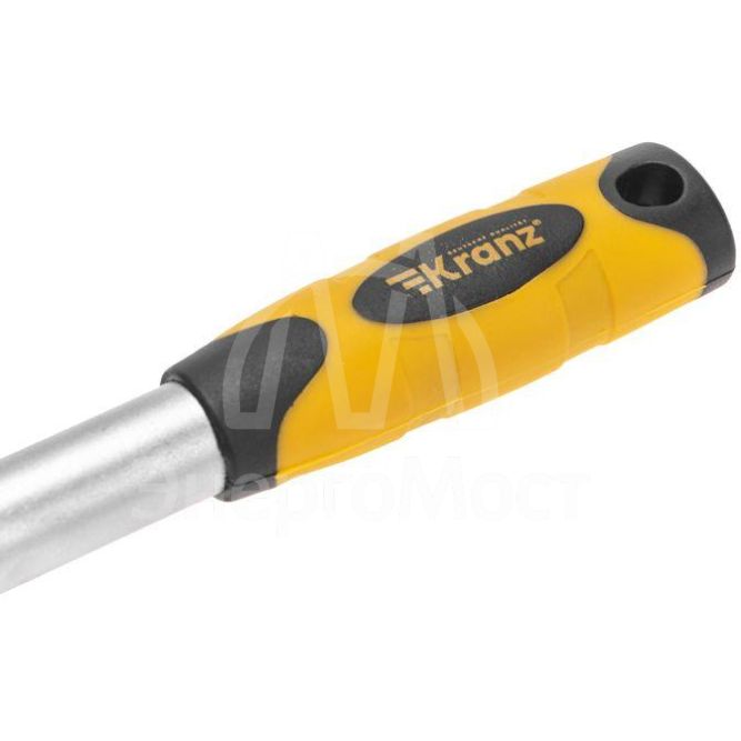 Ключ телескопический трещоточный 1/4 162-210мм CrV двухкомпонентн. рукоятка Kranz KR-12-8413