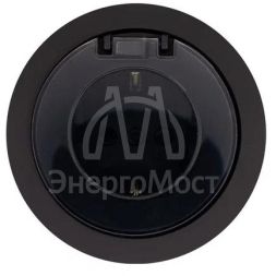 Розетка 1-м СП OSEN с заземл. с крышкой ПБТ механизм черн. бархат LEZARD 743-4288-123B