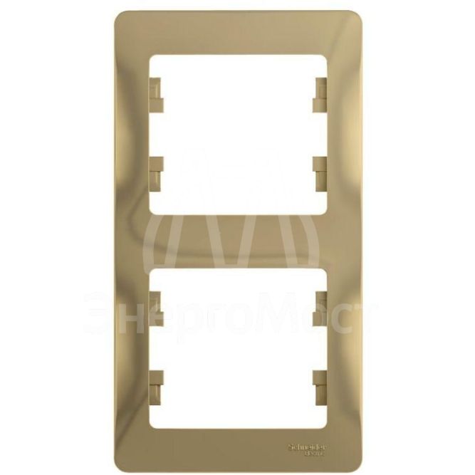 Рамка 2-м Glossa верт. титан SchE GSL000406