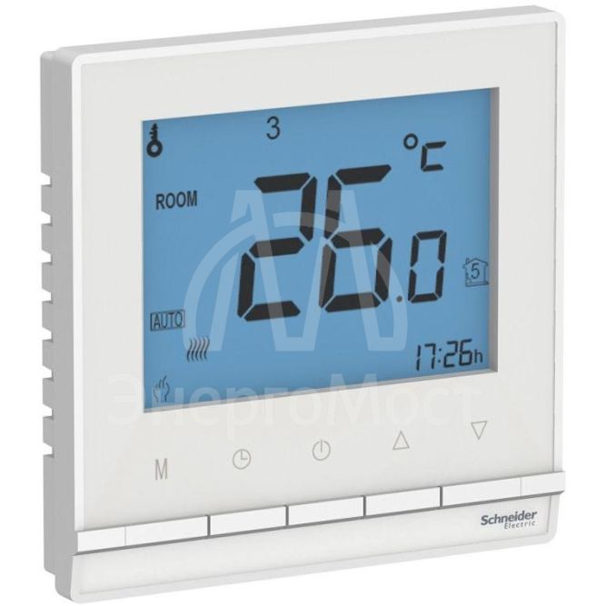 Термостат электронный AtlasDesign 16А для теплого пола с датчиком +5град.C +35град.C в сборе бел. SchE ATN000138