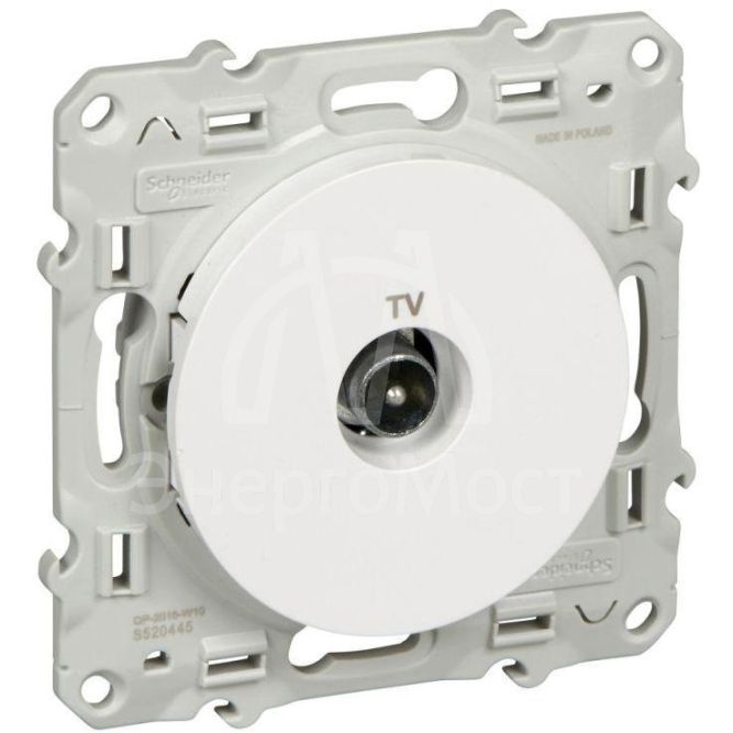 Механизм розетки TV 1-м Odace оконечная бел. SchE S52R445