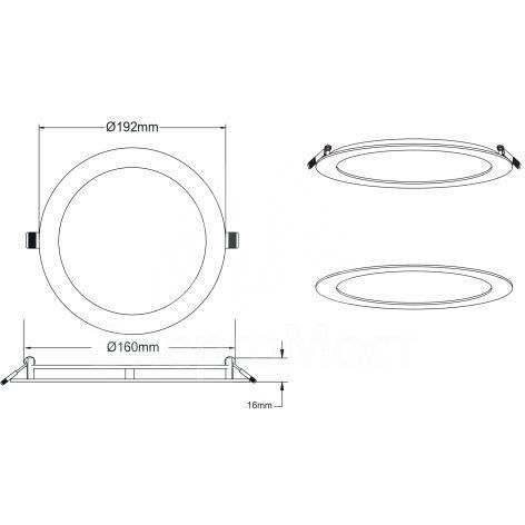 Светильник светодиодный LED 1-16-6K 16Вт 6500К встраив. круглый ЭРА Б0058403