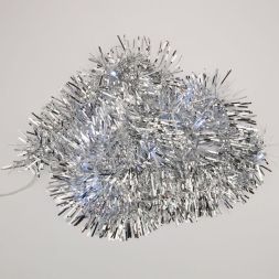 Гирлянда светодиодная &amp;quot;Мишура&amp;quot; серебр. 1.5м 10LED бел. провод прозр. 2хAA (батарейки не в комплекте) Neon-Night 304-011