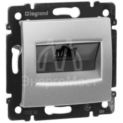 Механизм розетки информ. 1-м СП Valena RJ45 CAT.5E UTP на винтах алюм. Leg 770238