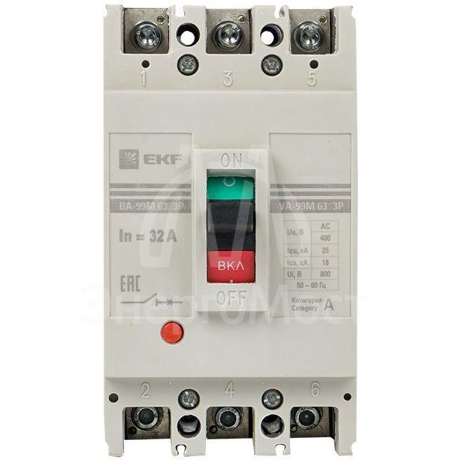 Выключатель автоматический 3п 63/32А 25кА ВА-99М PROxima EKF mccb99-63-32m
