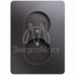 Розетка 2-м СП Glossa 16А IP20 без заземл. в сборе графит SchE GSL001320