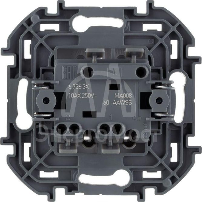 Выключатель 2-кл. Inspiria 250В 10AX с подсветкой / индикацией бел. Leg 673630