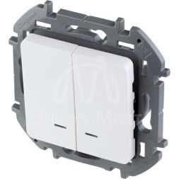 Выключатель 2-кл. Inspiria 250В 10AX с подсветкой / индикацией бел. Leg 673630