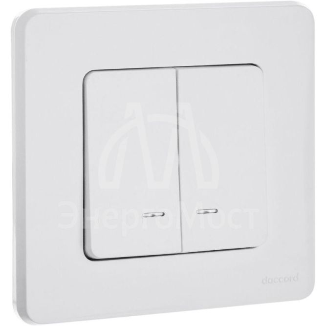 Выключатель 2-кл. Inspiria 250В 10AX с подсветкой / индикацией бел. Leg 673630