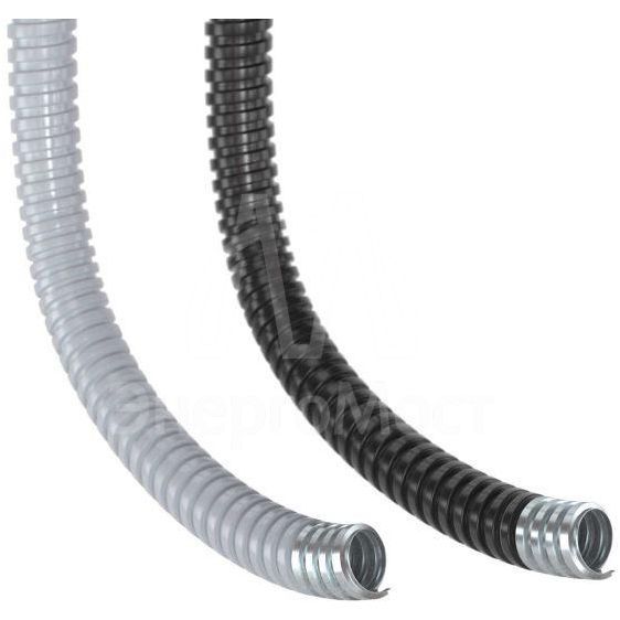 Металлорукав в ПВХ изоляции DN 20мм Dвн.20.5мм Dнар.25.5мм без протяжки сер. (уп.50м) DKC 6071R-020