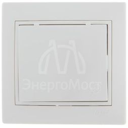 Розетка 1-м СП Мира с защ. крышкой керам. с заземл. бел./бел. LEZARD 701-0202-123