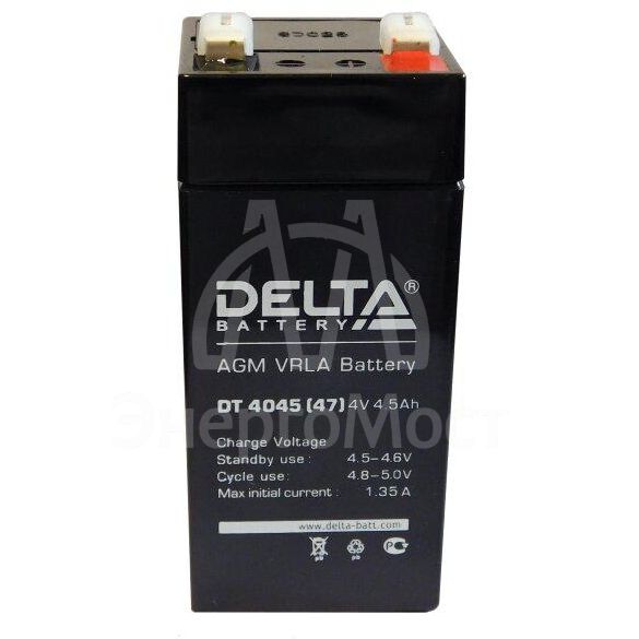 Аккумулятор ОПС 4В 4.5А.ч 47х47х101мм для прожекторов Delta DT 4045 (47мм)