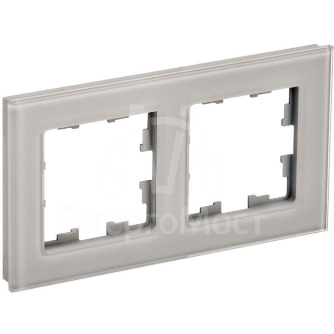 Рамка 2-м BRITE РУ-2-2-БрД стекло дым. IEK BR-M22-G-K30