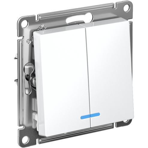 Выключатель 2-кл. AtlasDesign с подсветкой сх.5а 10АХ механизм лотос SE ATN001353