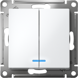 Выключатель 2-кл. AtlasDesign с подсветкой сх.5а 10АХ механизм лотос SE ATN001353