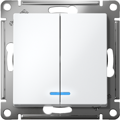 Выключатель 2-кл. AtlasDesign с подсветкой сх.5а 10АХ механизм лотос SE ATN001353