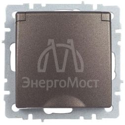 Розетка BRITE РСбш10-3-44-БрТБ 16А IP44 с заземл. защ. шторки с крышкой бронза IEK BR-R16-16-44-K45