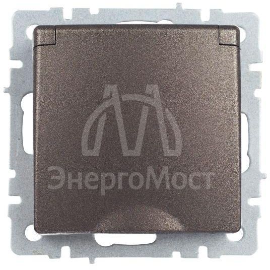 Розетка BRITE РСбш10-3-44-БрТБ 16А IP44 с заземл. защ. шторки с крышкой бронза IEK BR-R16-16-44-K45