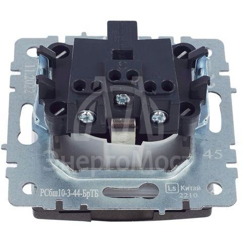 Розетка BRITE РСбш10-3-44-БрТБ 16А IP44 с заземл. защ. шторки с крышкой бронза IEK BR-R16-16-44-K45