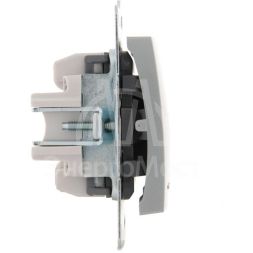 Механизм выключателя 2-кл. 1п СП Karina 10А IP20 с подсветкой мат. серебр. LEZARD 707-4388-112