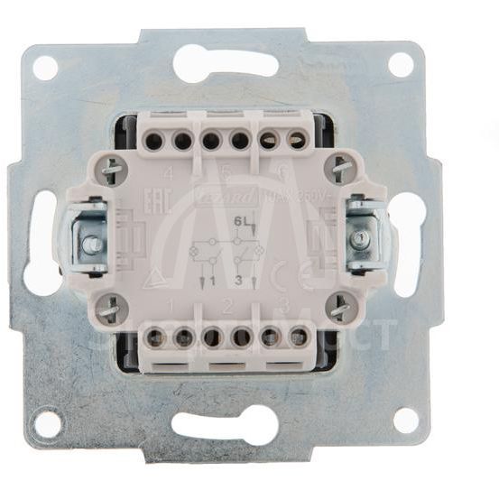 Механизм выключателя 2-кл. 1п СП Karina 10А IP20 с подсветкой мат. серебр. LEZARD 707-4388-112