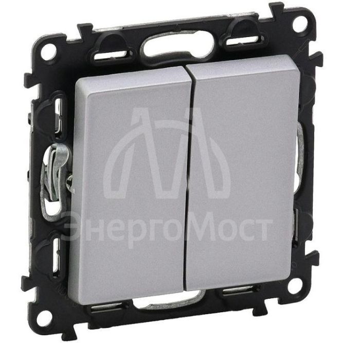 Механизм переключателя 2-кл. СП Valena Life 10А IP20 250В с лиц. панелью безвинт. зажимы алюм. Leg 752608