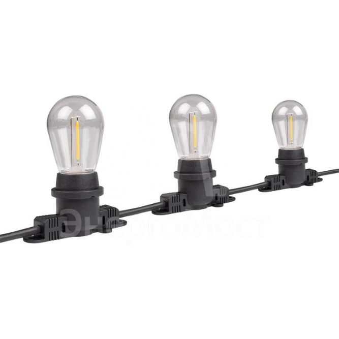 Гирлянда уличная &amp;quot;Белт-лайт&amp;quot; PBL-S40/L24+1.5 Black E27 IP65 24м 40ламп 1.5м шнур соедин. в линию max750Вт (лампы не в компл.; возможно использов. с фитолампами в теплице) Pro JazzWay 5058255